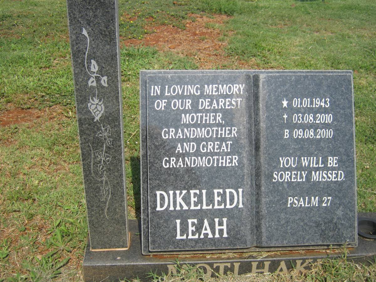 MOTLHAKI Dikeledi Leah 1943-2010