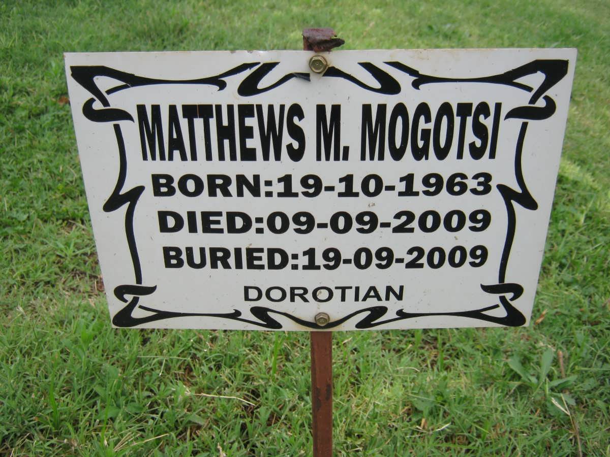 MOGOTSI Matthews M. 1963-2009
