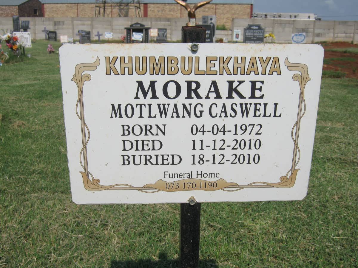 MORAKE Motlwang Caswell 1972-2010