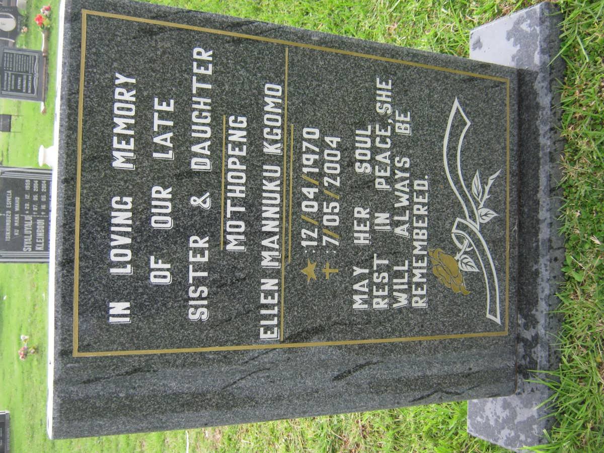 MOTHOPENG Ellen Mannuku Kgomo 1970-2004