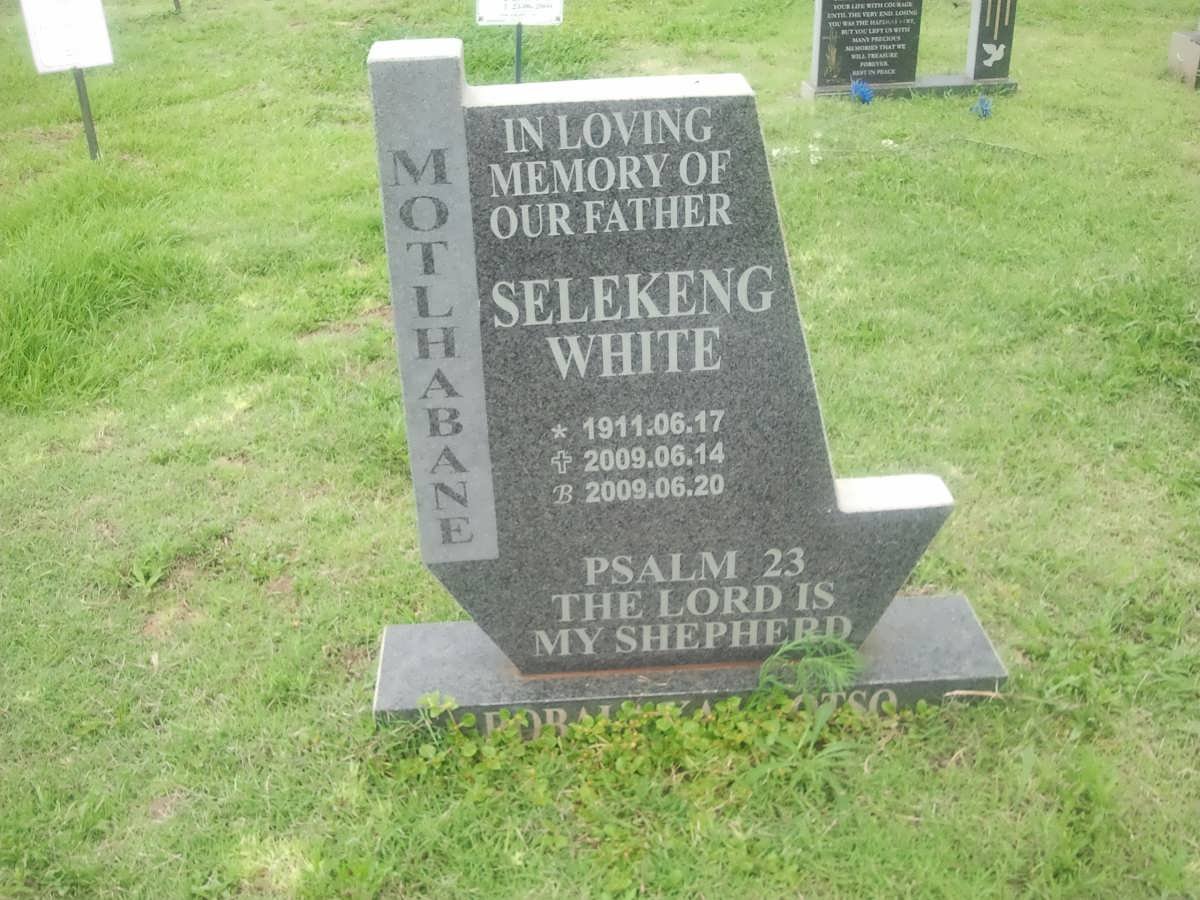 MOTLHABANE Selekeng White 1911-2009