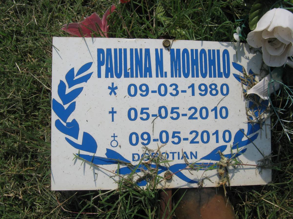 MOHOHLO Paulina N. 1980-2010