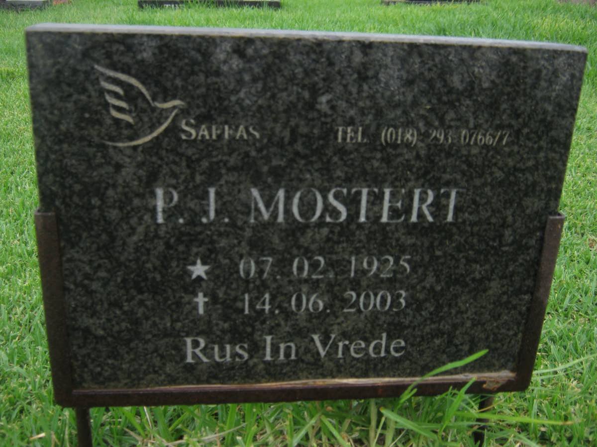 MOSTERT P.J. 1925-2003