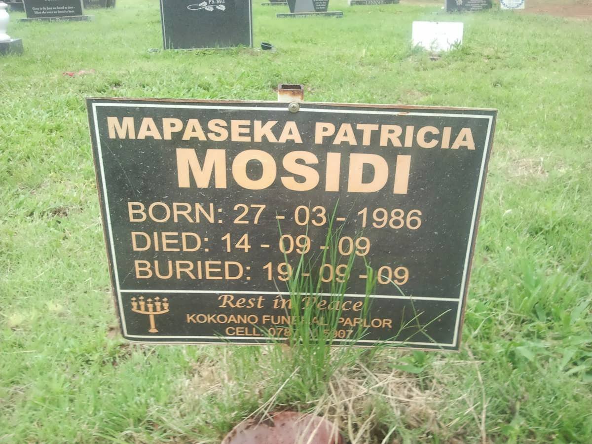 MODISI Mapaseka Patricia 1986-2009