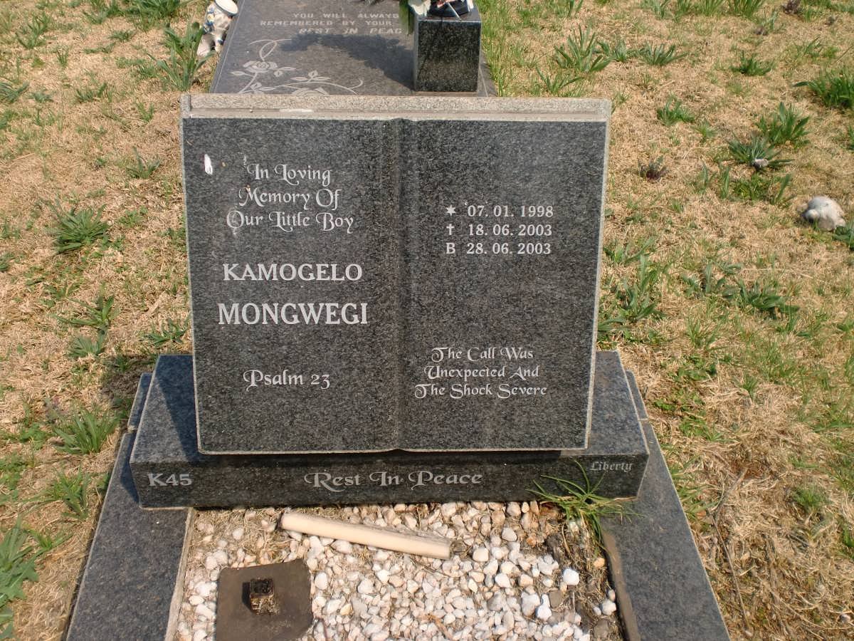 MONGWEGI Kamogelo 1998-2003