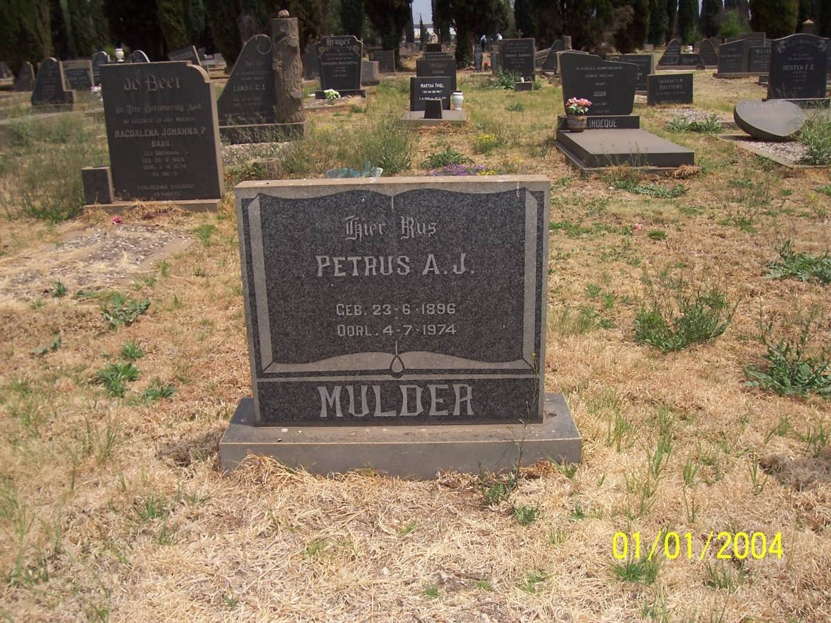 MULDER Petrus A.J. 1896-1974
