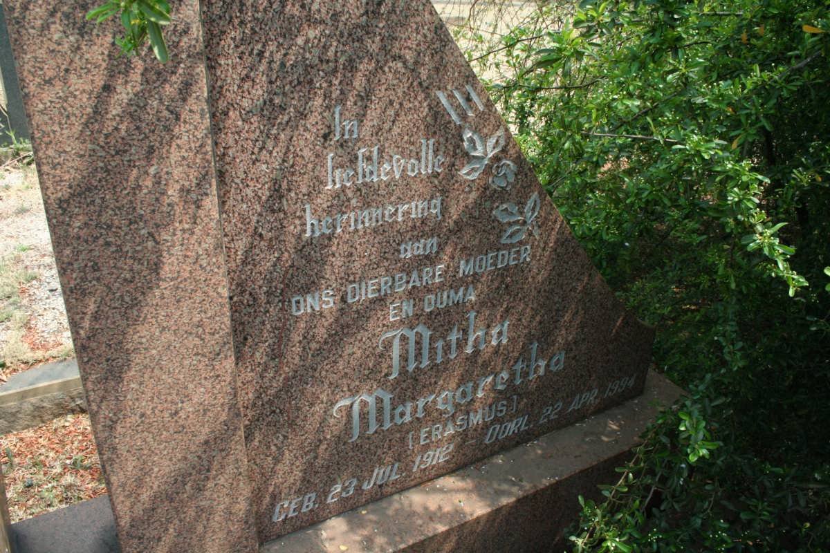 MULLER Mitha Margaretha nee ERASMUS 1912-1994
