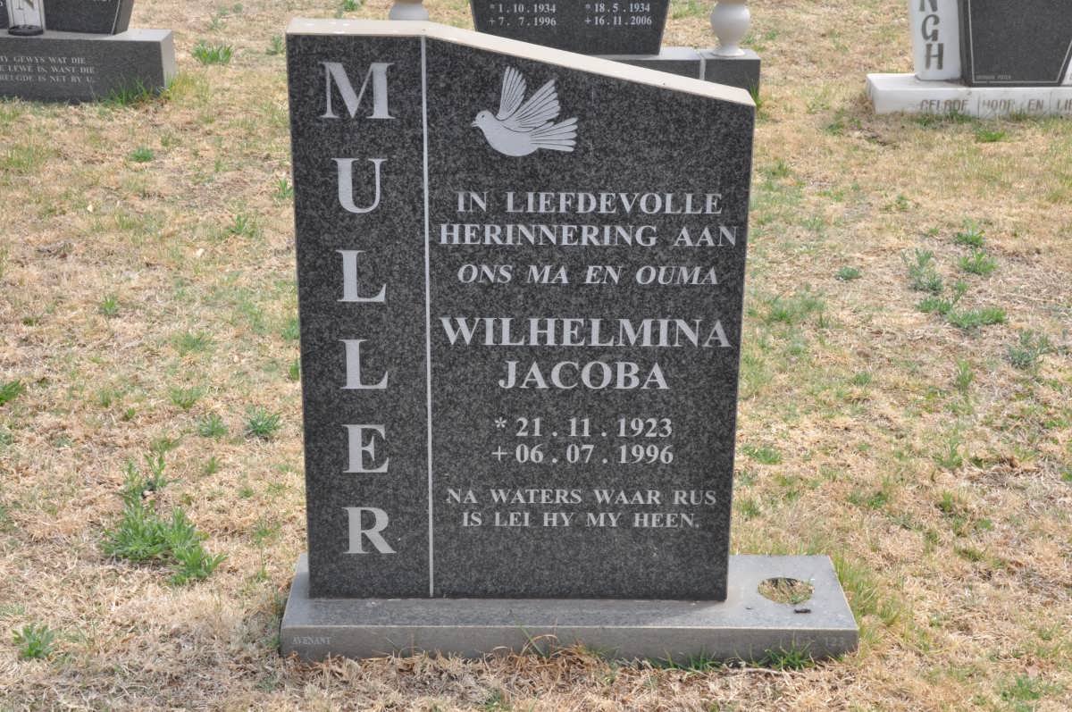 MULLER Wilhelmina Jacoba 1923-1996