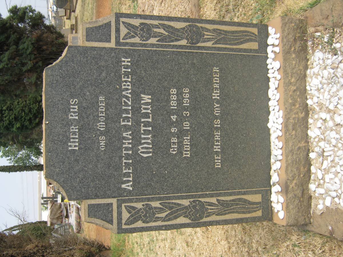 MUTLOW Alettha Elizabeth 1888-1966
