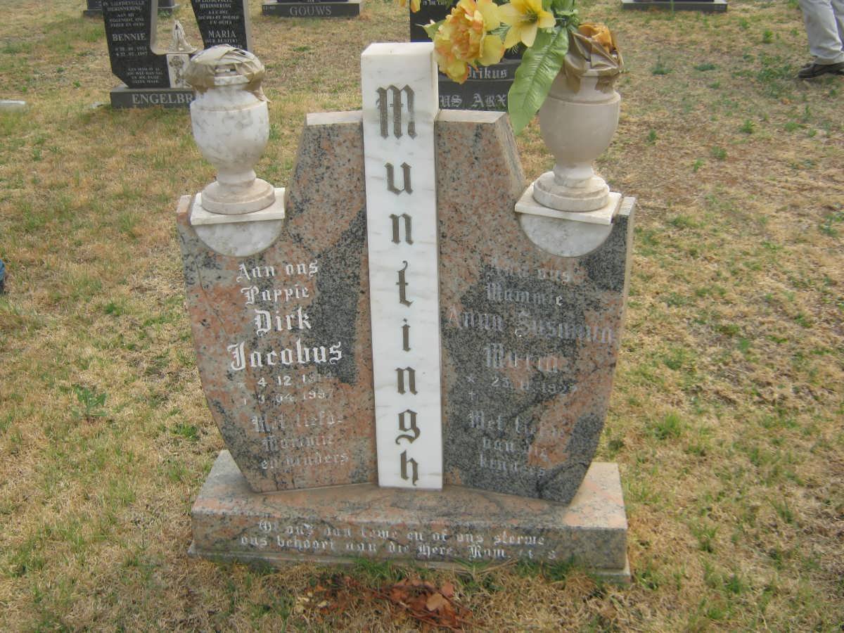 MUNTINGH Dirk Jacobus 1914-1997 &amp; Anna Susanna Maria 1927-