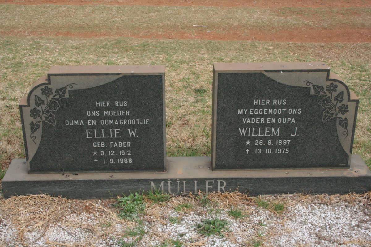 MÜLLER Willem J. 1897-1975 &amp; Ellie W. FABER 1912-1988