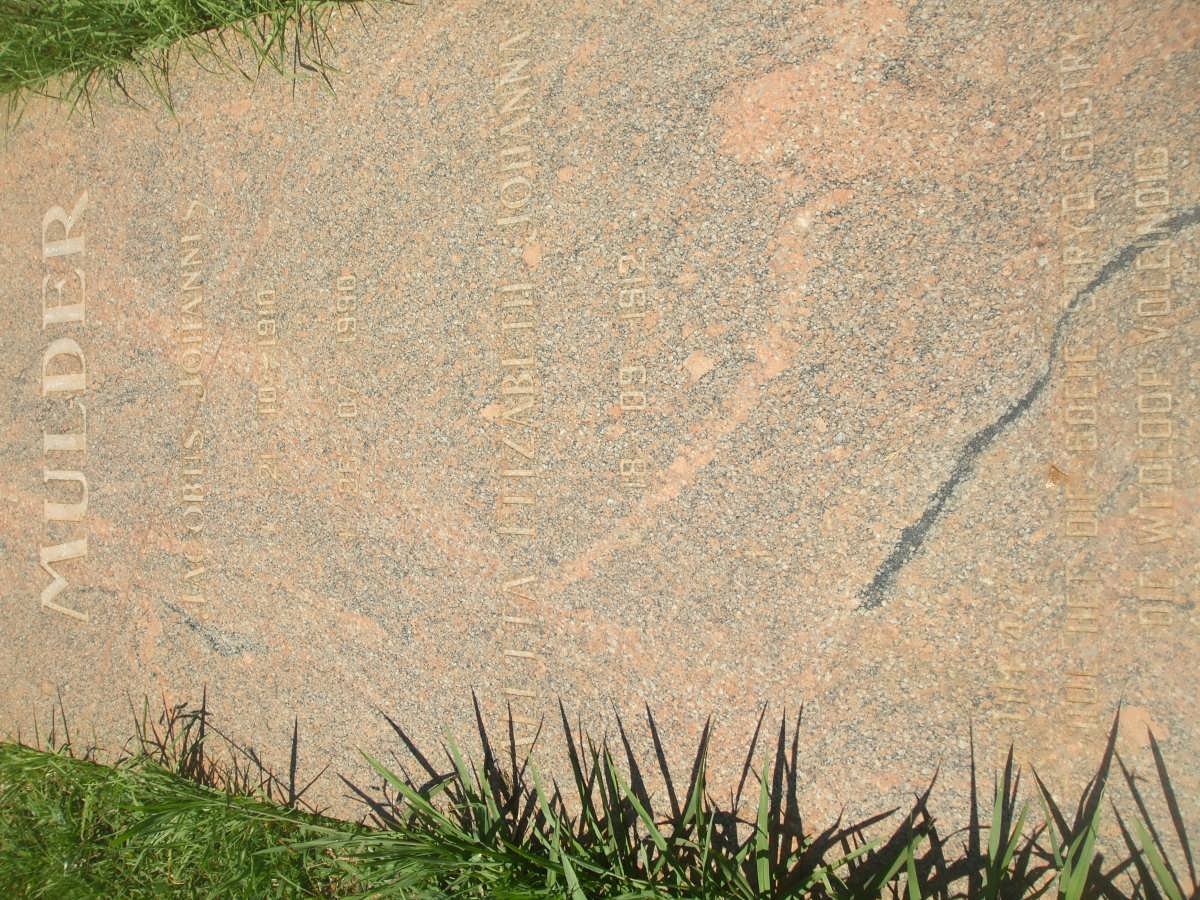 MULDER Jacobus Johannis 1910-1990 &amp; Aletta Elizabeth Johanna 1912-