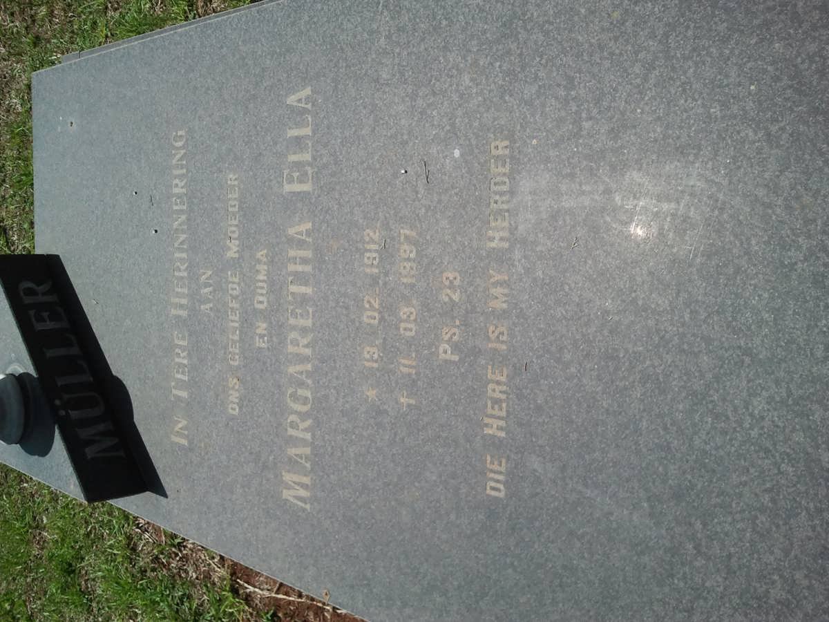 MÜLLER Margaretha Ella 1912-1997
