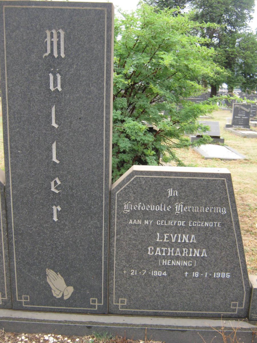 MÜLLER Levina Catharina nee HENNING 1904-1985