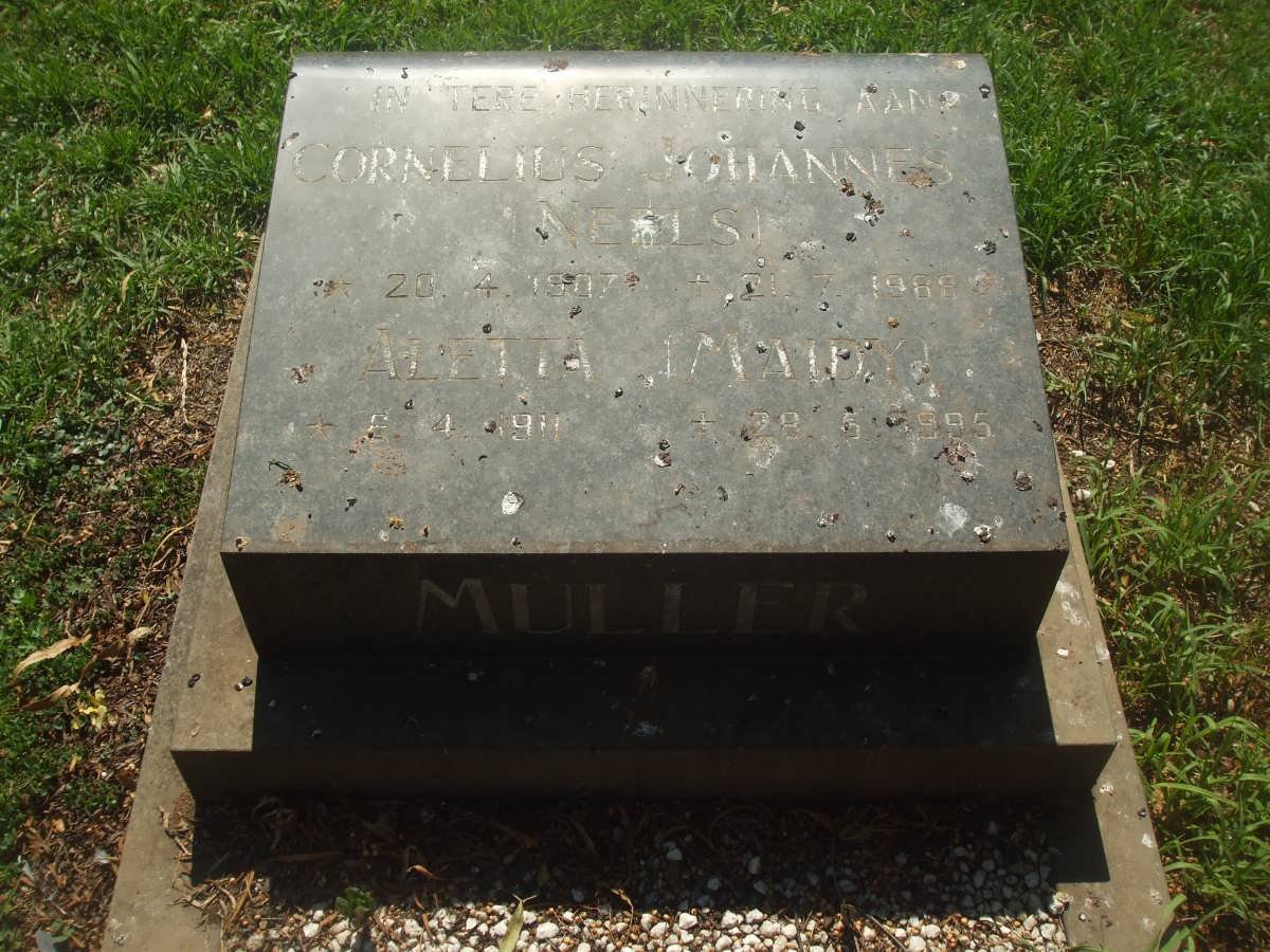 MULLER Cornelius Johannes 1907-1988 &amp; Aletta 1911-1995