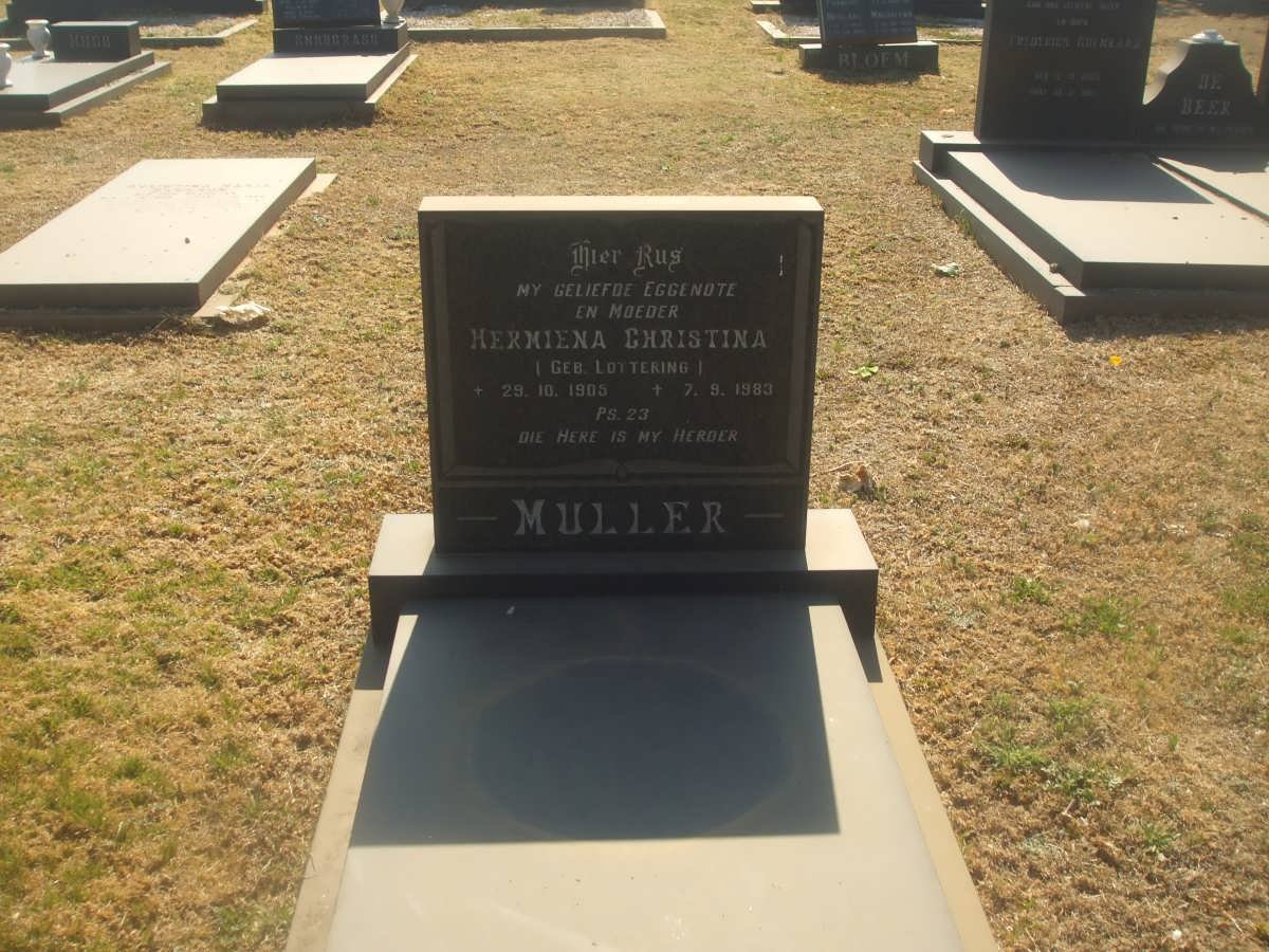 MULLER Hermiena Christina nee LOTTERING 1905-1983