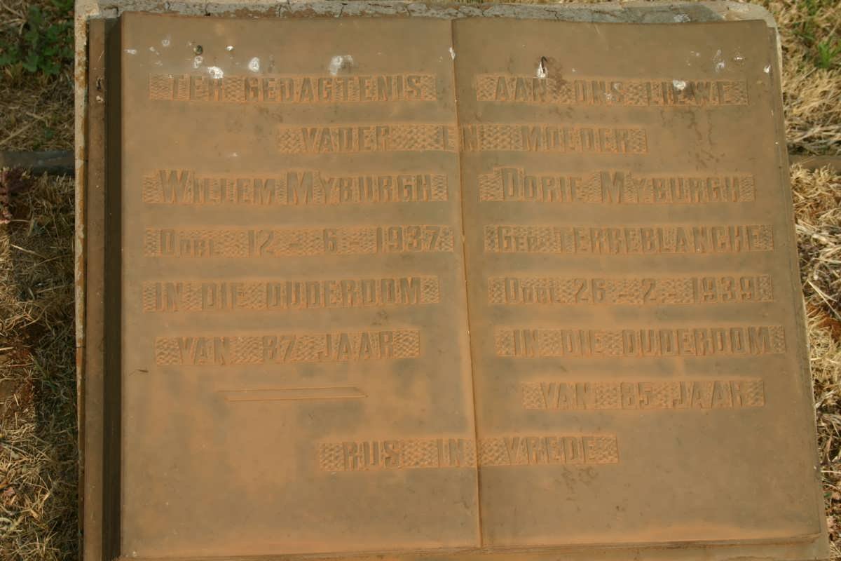 MYBURGH Willem -1937 &amp; Dorie TERREBLANCHE -1939