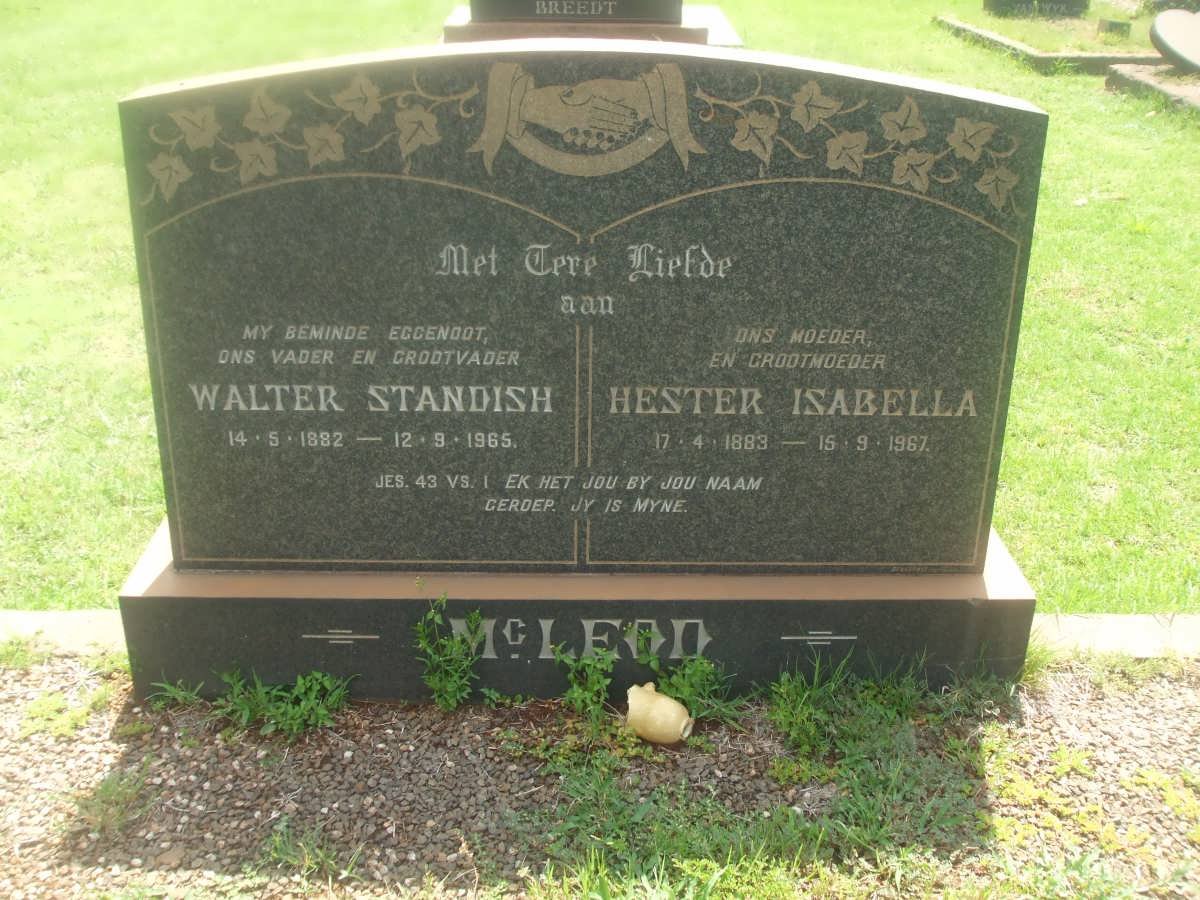 McLEOD Walter Standish 1882-1965 &amp; Hester Isabella 1883-1967