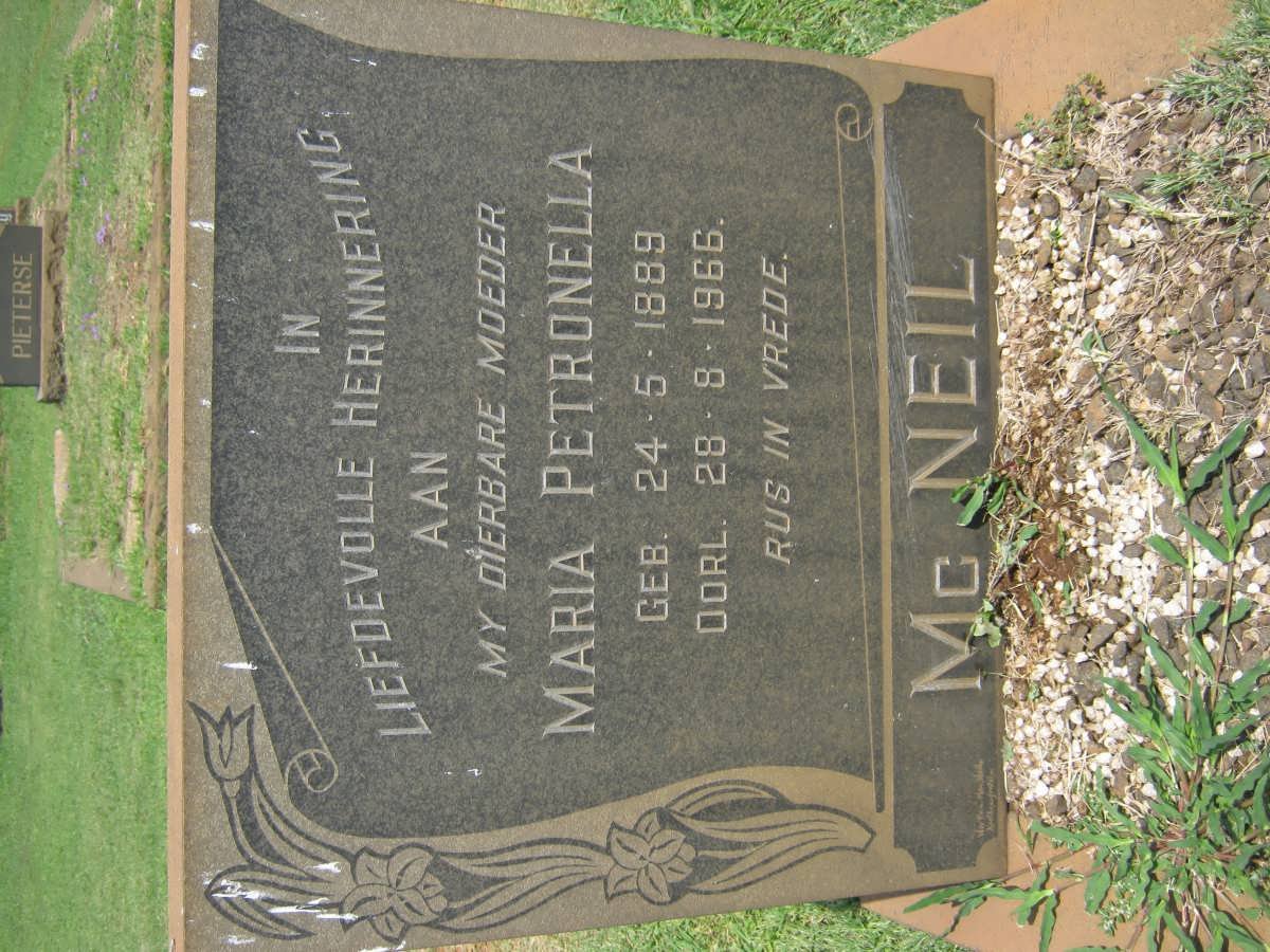 Mc NEIL Maria Petronella 1889-1966