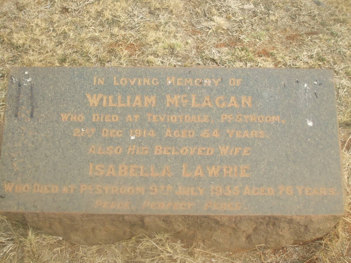 MCLAGAN William -1914 &amp; Isabella LAWRIE -1935