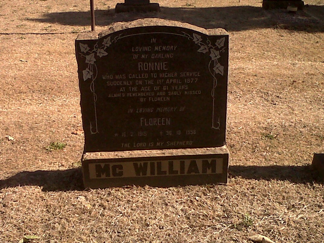 McWILLIAM Ronnie -1977 &amp; Floreen 1915-1998