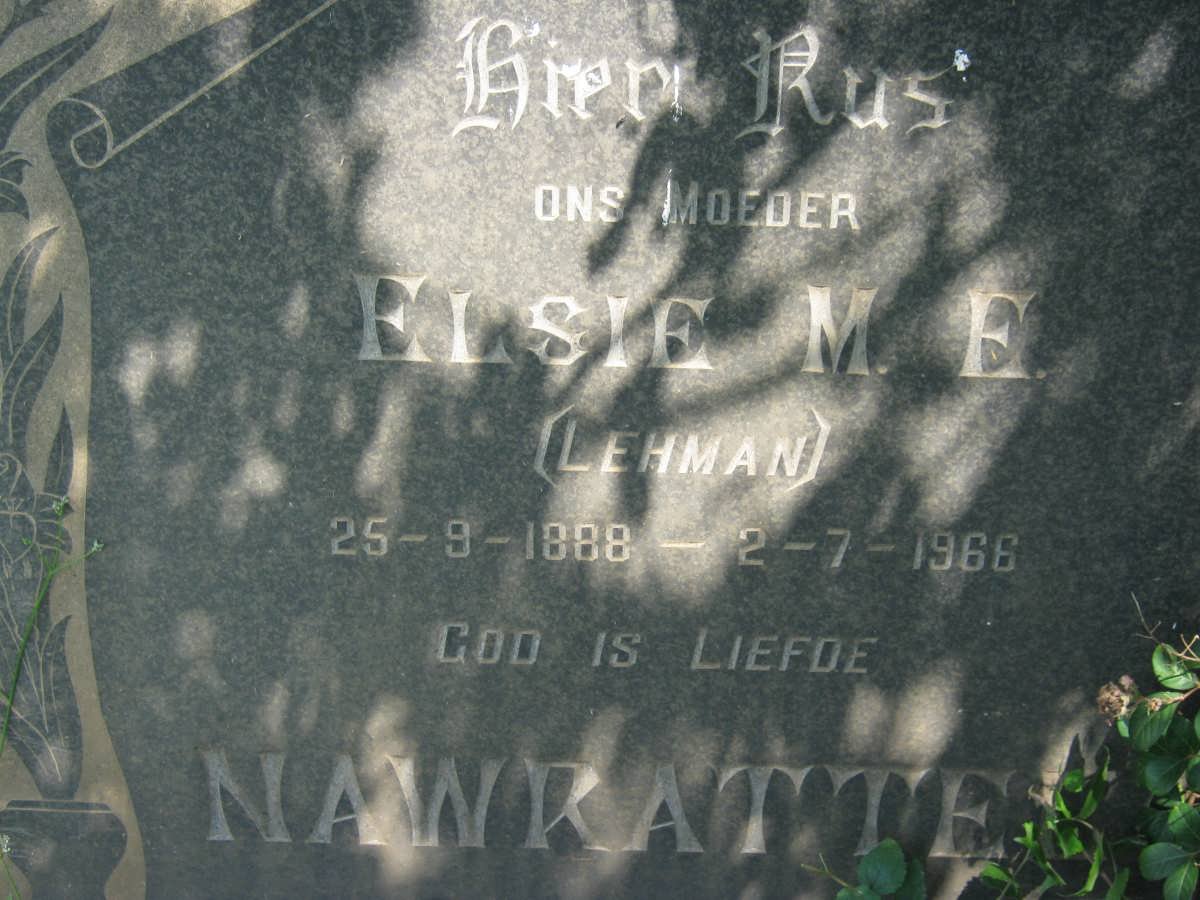 NAWRATTE Elsie M.E. nee LEHMAN 1888-1966