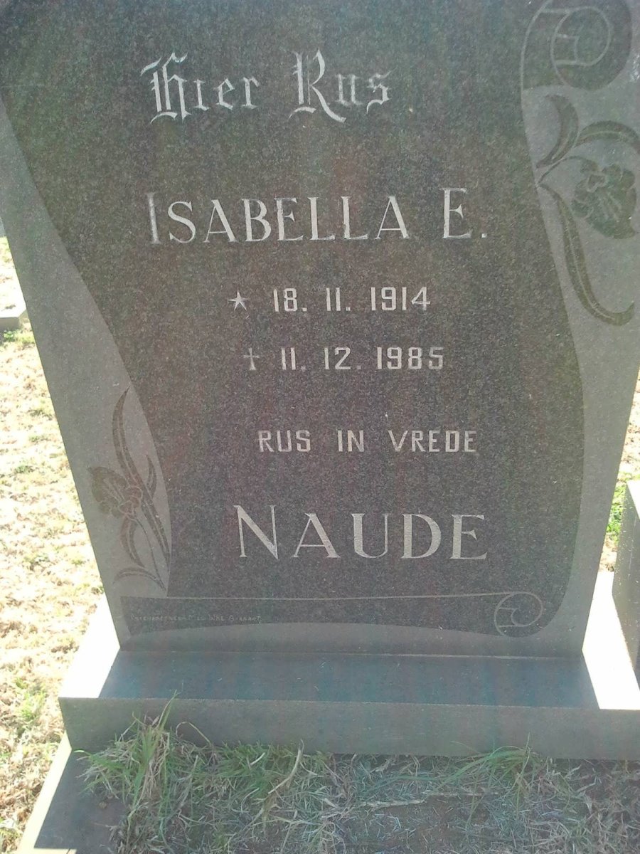NAUDE Isabella E. 1914-1985