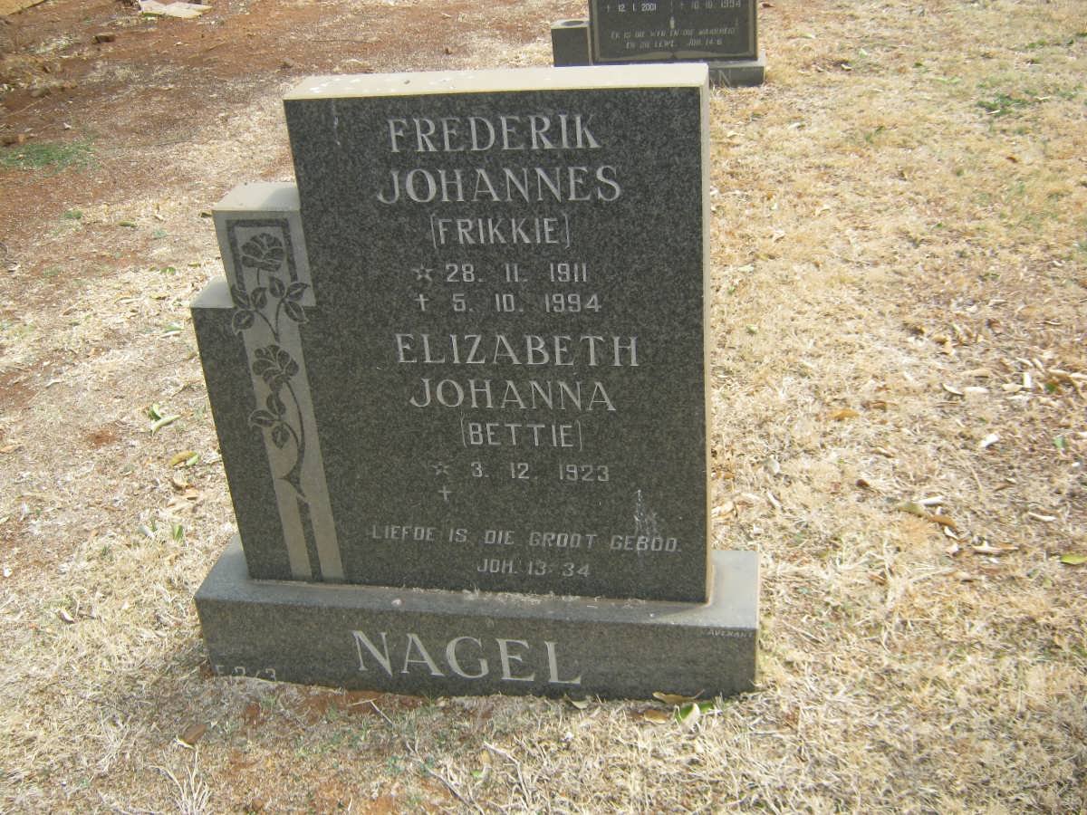NAGEL Frederik Johannes 1911-1994 &amp; Elizabeth Johanna 1923-
