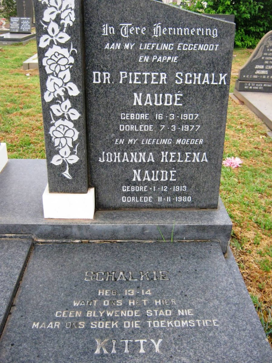 NAUDÉ Pieter Schalk 1907-1977 &amp; Johanna Helena 1913-1980