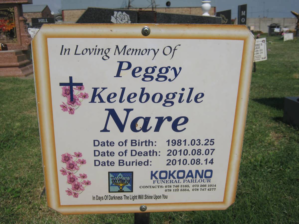 NARE Peggy Kelebogile 1981-2010