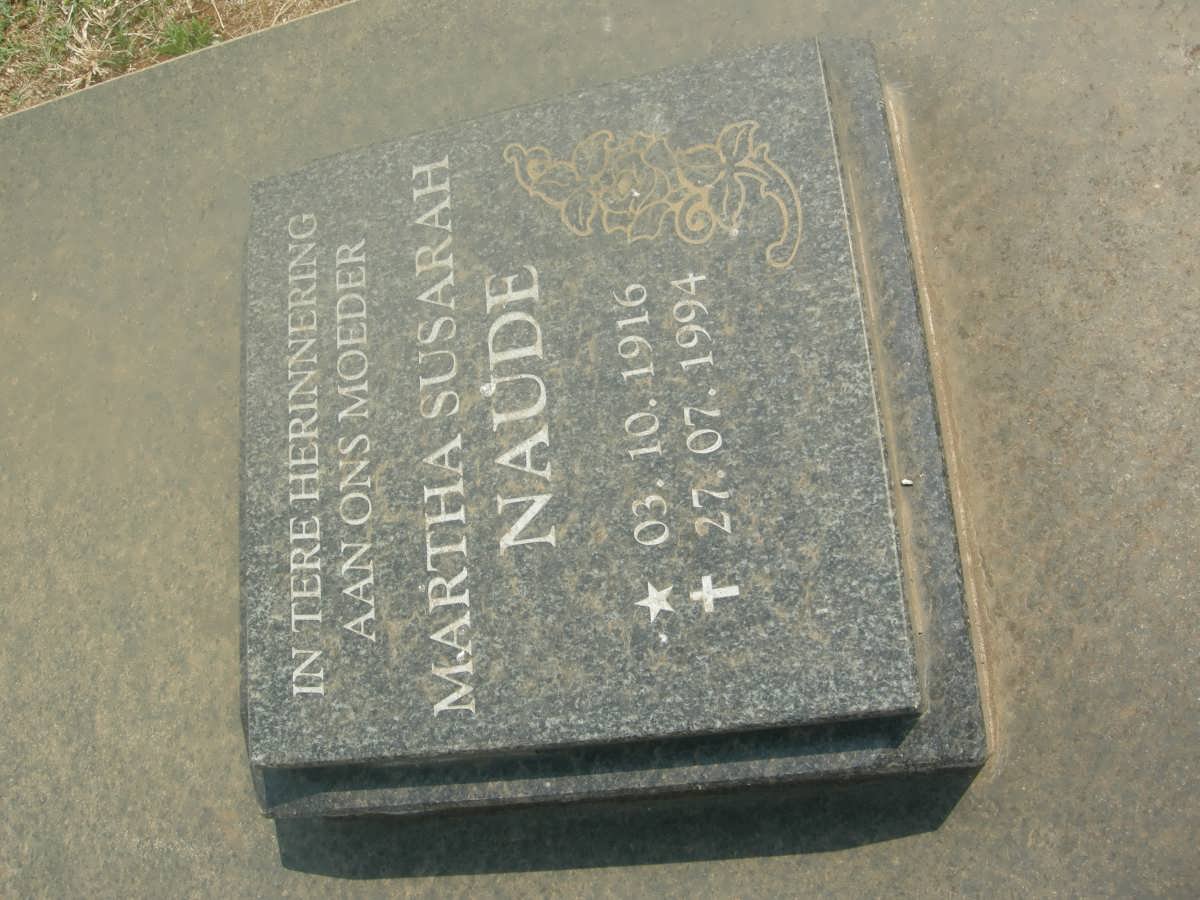 NAUDE Martha Susarah 1916-1994
