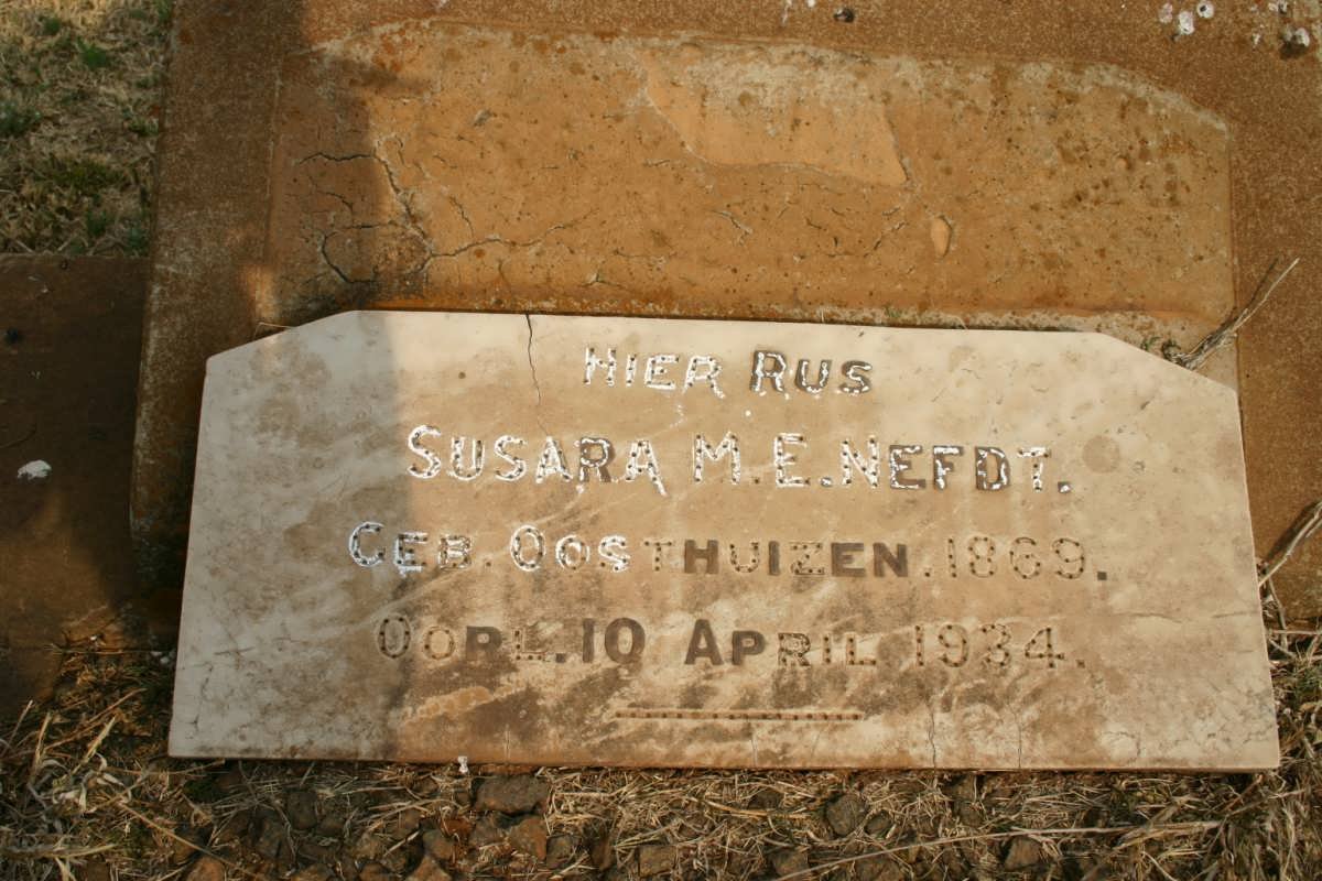 NEFDT Susara M.E. nee OOSTHUIZEN 1869-1934