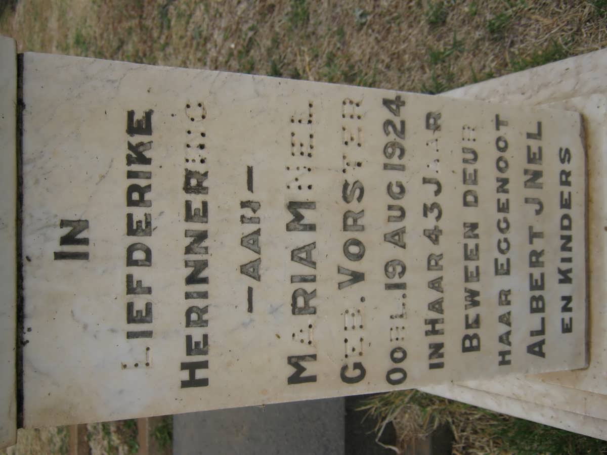 NEL Mariam nee VORSTER -1924