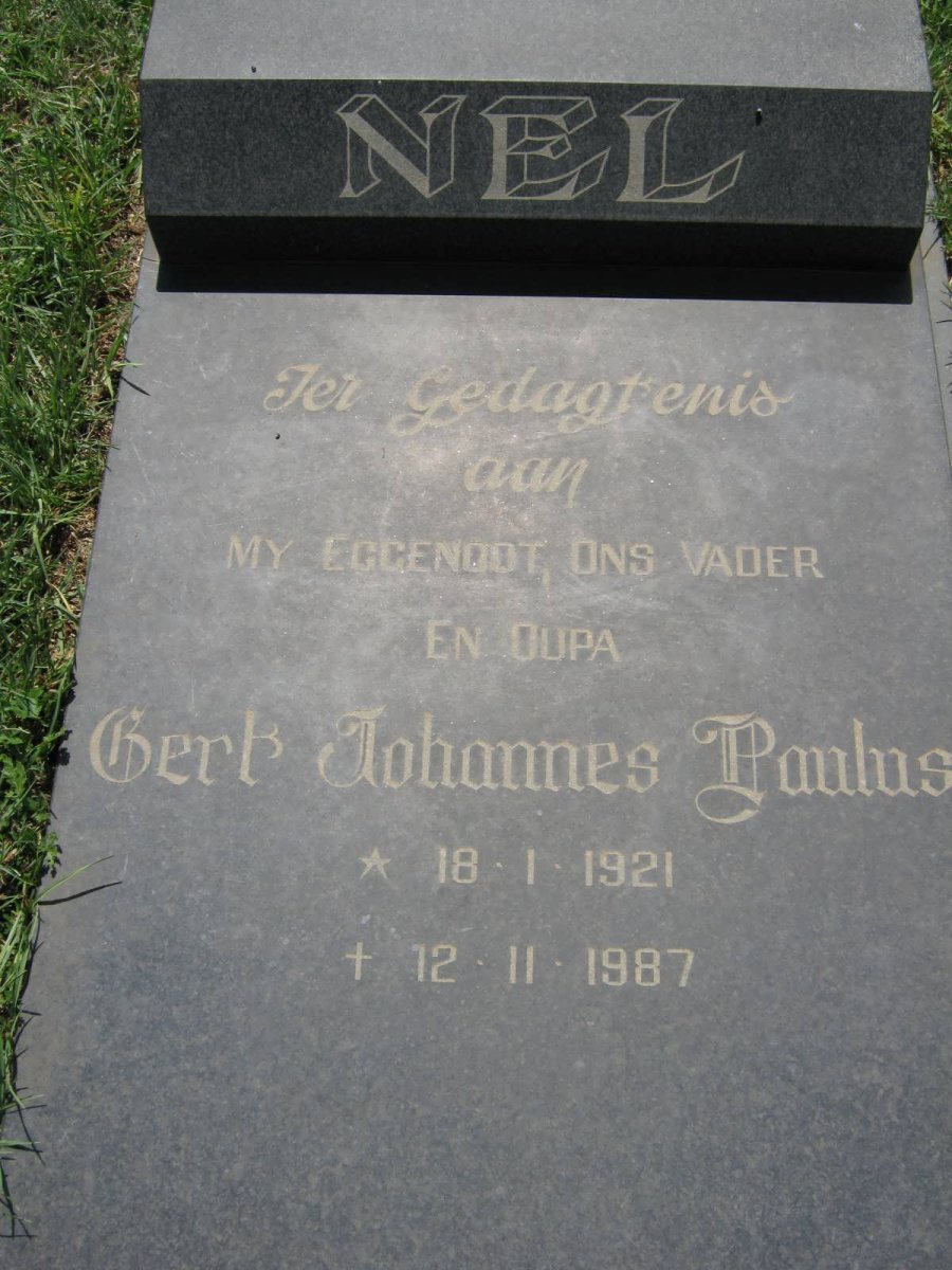 NEL Gert Johannes Paulus 1921-1987