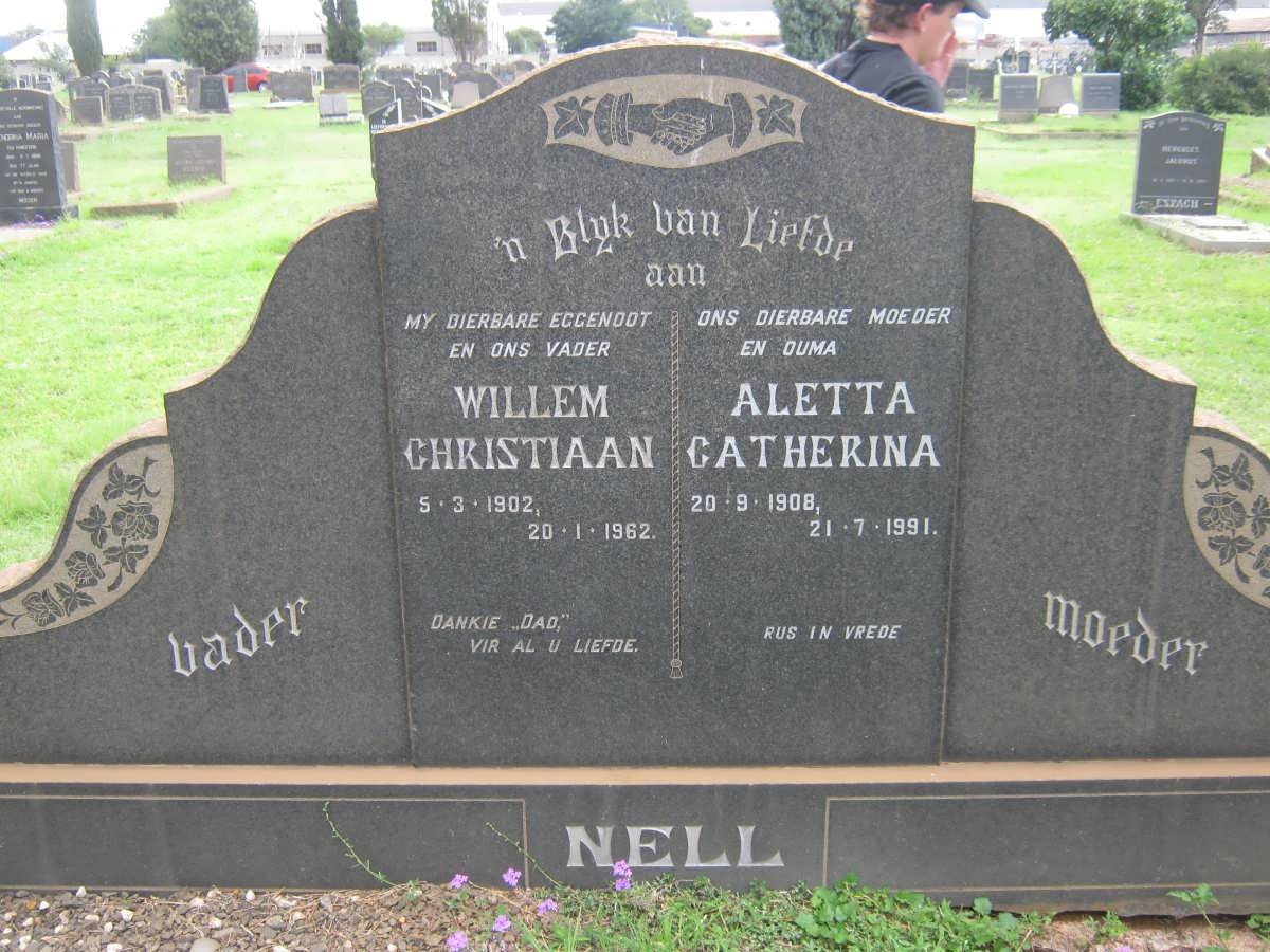 NELL Willem Christiaan 1902-1962 &amp; Aletta Catherina 1908-1991