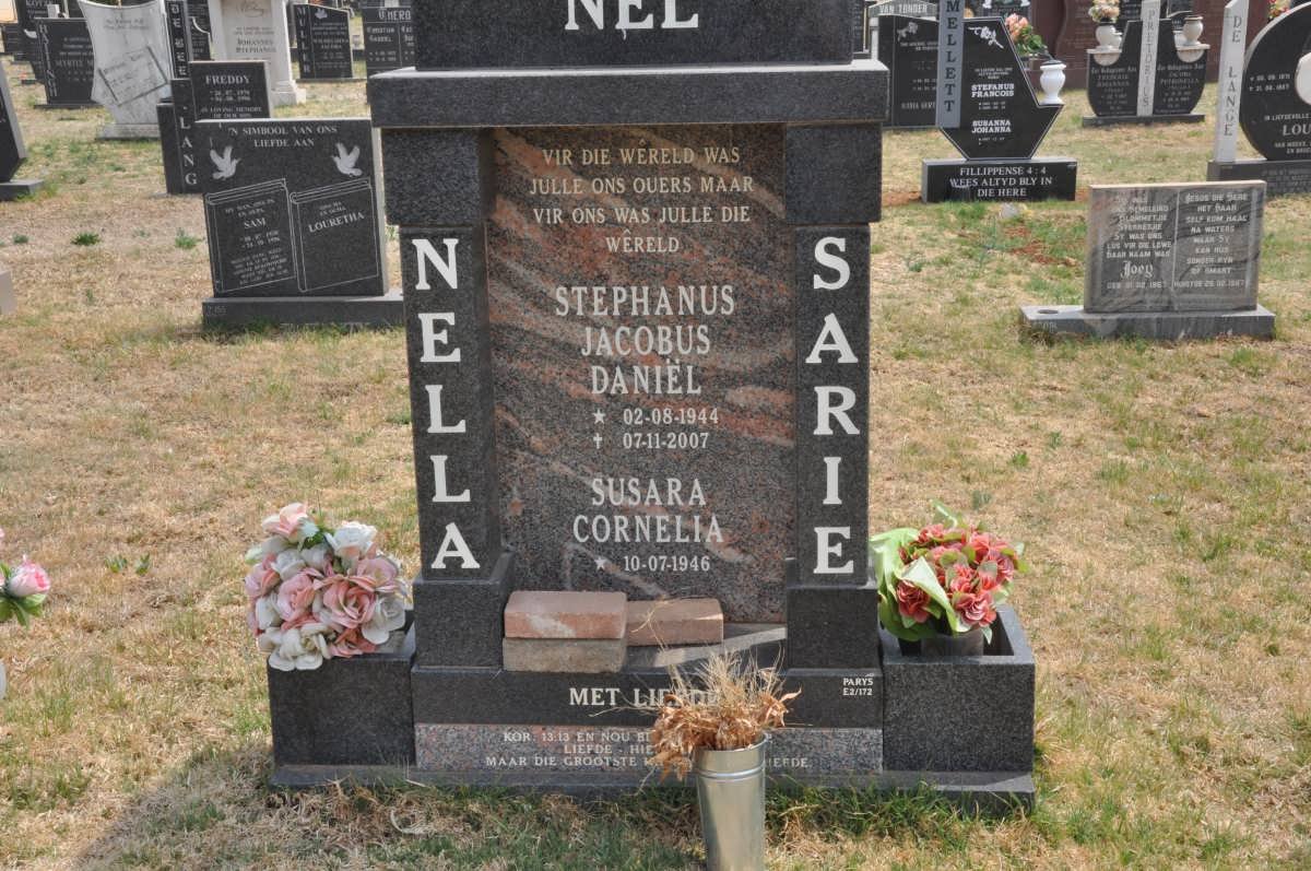NEL Stephanus Jacobus Daniël 1944-2007 &amp; Susara Cornelia 1946-