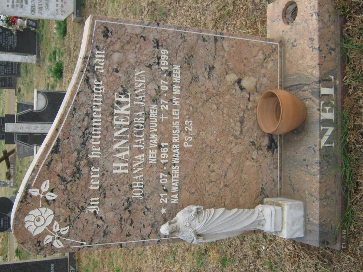 NEL Johanna Jacoba Jansen nee VAN VUUREN 1961-1999