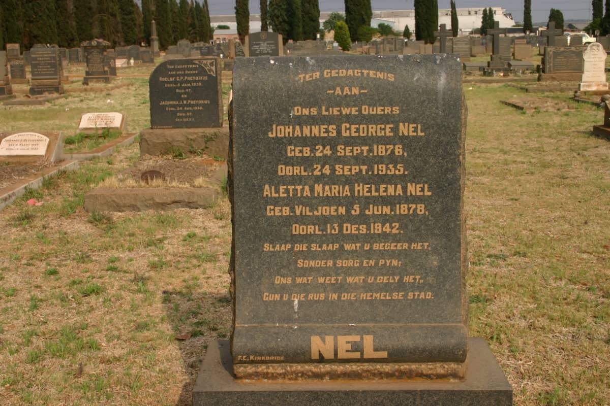NEL Johannes George 1876-1935 &amp; Aletta Maria Helena VILJOEN 1878-1942