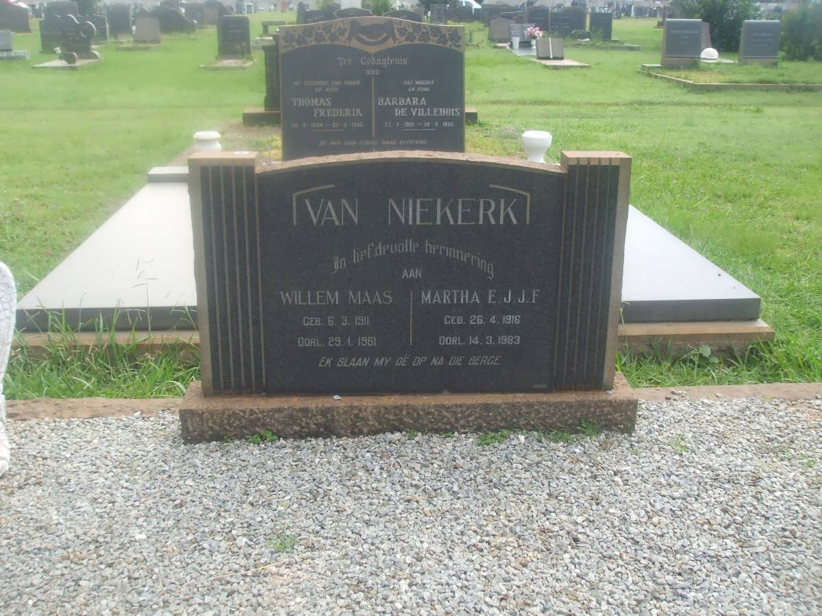 NIEKERK Willem Maas, van 1911-1961 &amp; Martha E.J.J.F. 1916-1983