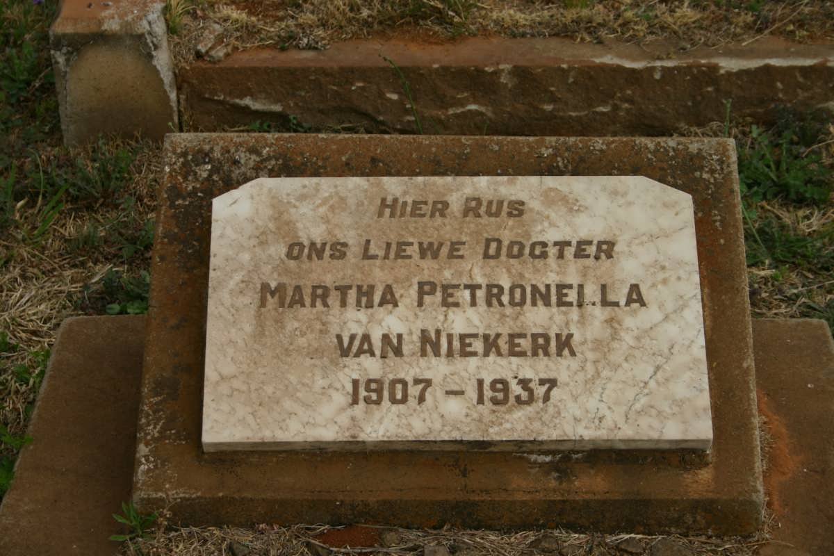 NIEKERK Martha Petronella, van 1907-1937