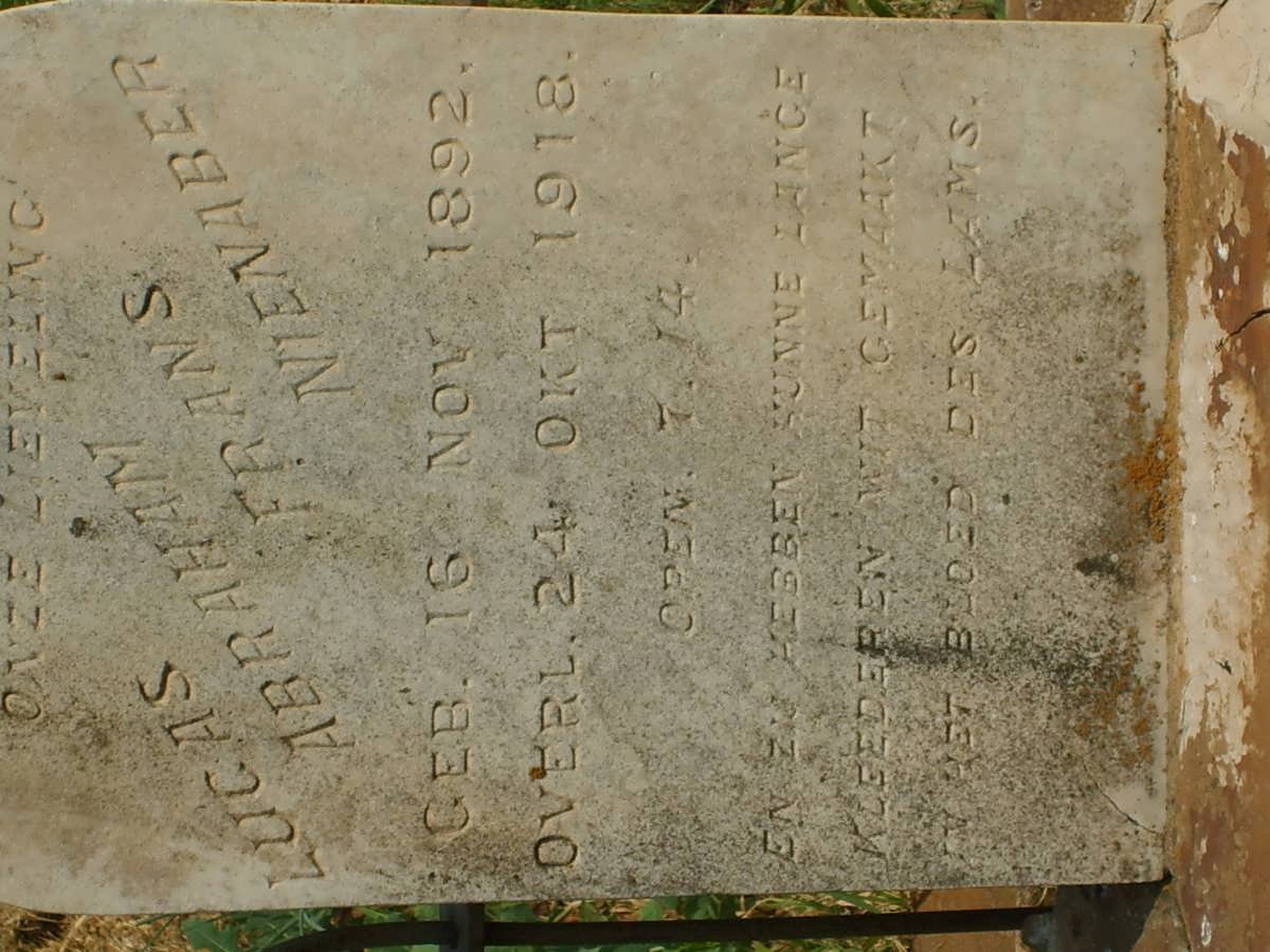 NIENABER Lucas Abraham Frans 1892-1918