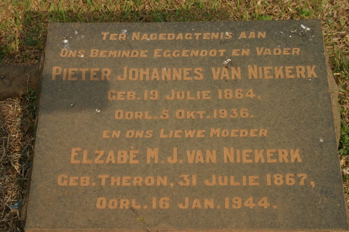 NIEKERK Pieter Johannes, van 1864-1936 &amp; Elzabé M.J. THERON 1867-1944