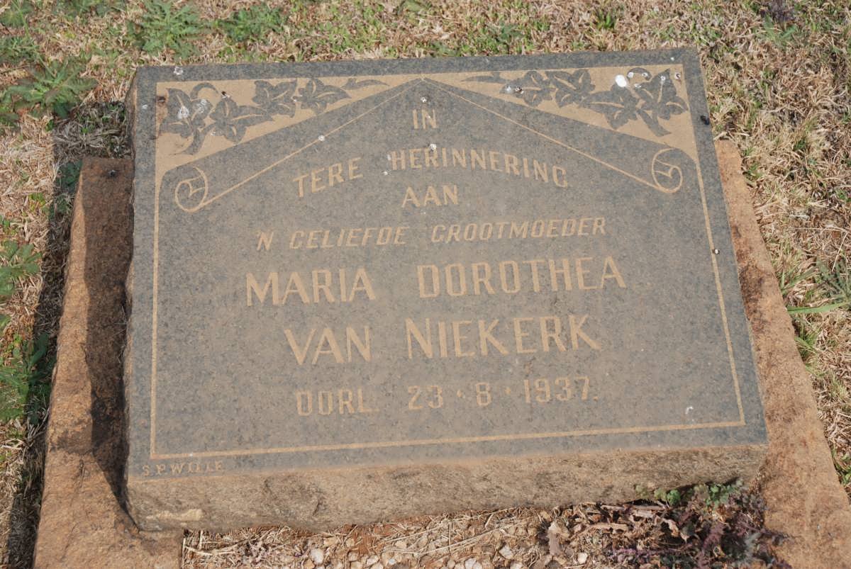 NIEKERK Maria Dorothea, van -1937