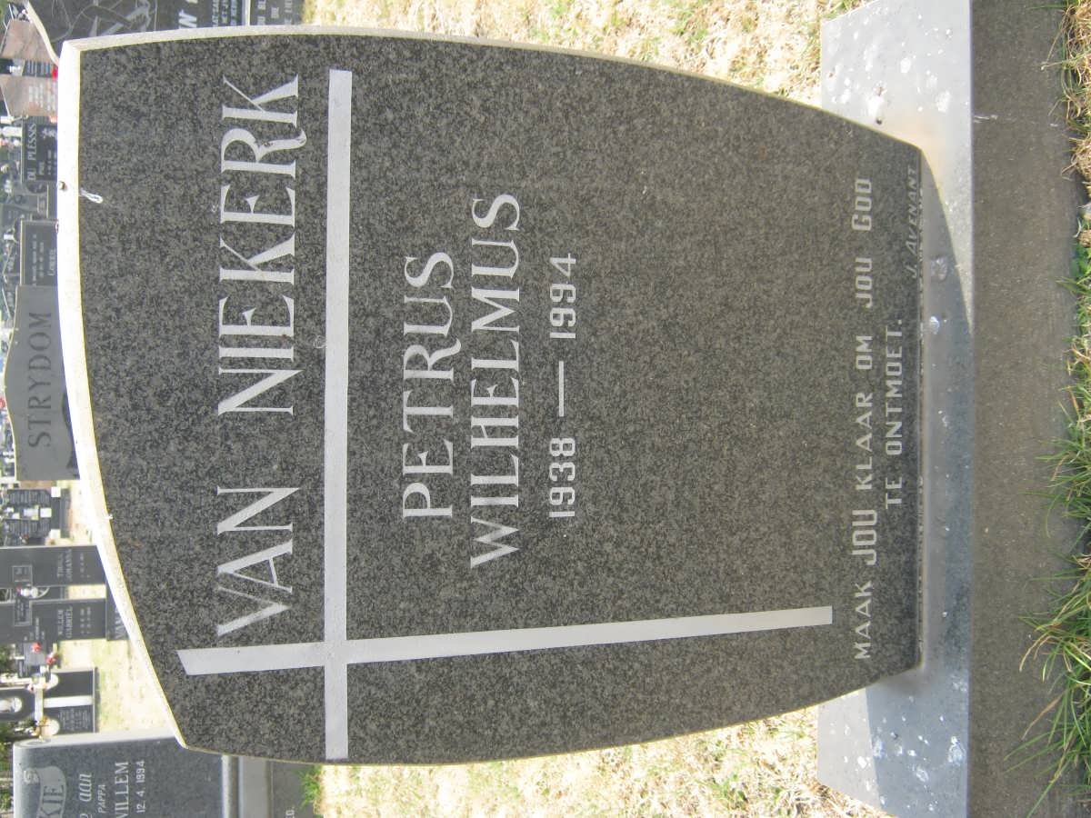 NIEKERK Petrus Wilhelmus, van 1938-1994