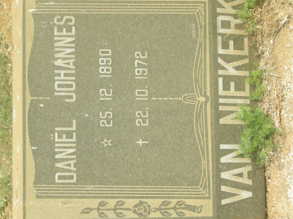 NIEKERK Daniël Johannes, van 1890-1972