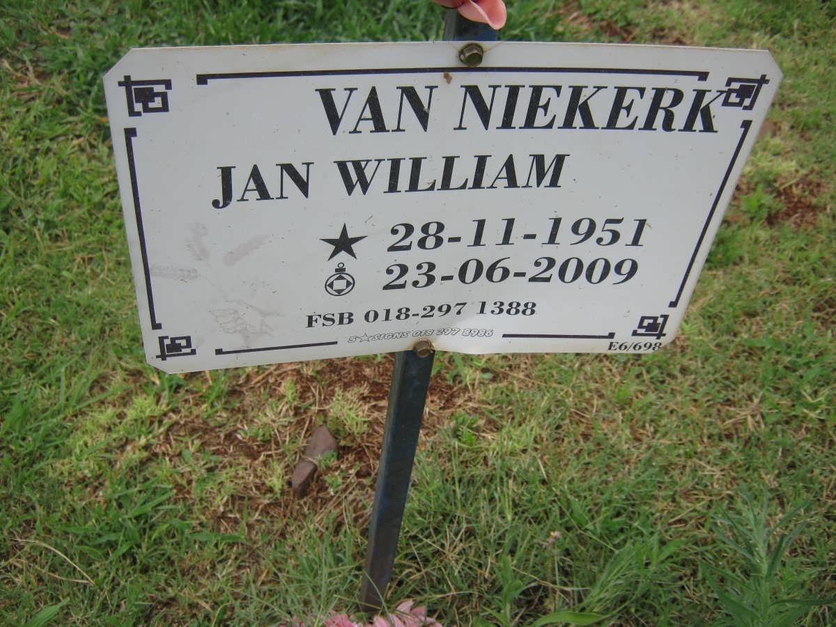 NIEKERK Jan William, van 1951-2009