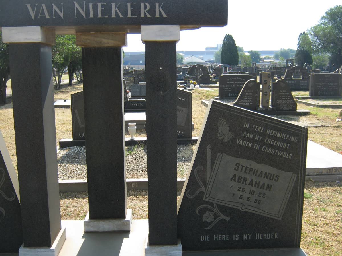 NIEKERK Stephanus Abraham, van 1922-1986