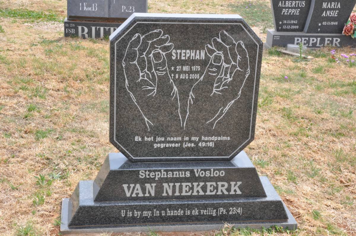 NIEKERK Stephanus Vosloo, van 1975-2005
