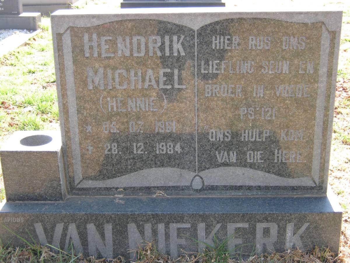 NIEKERK Hendrik Michael, van 1961-1984