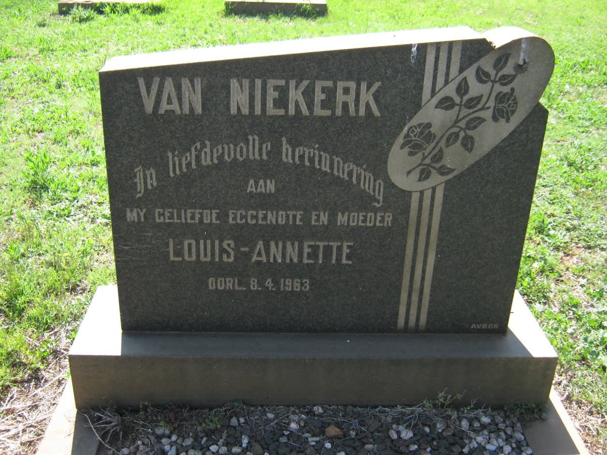 NIEKERK Louis-Annette, van -1963